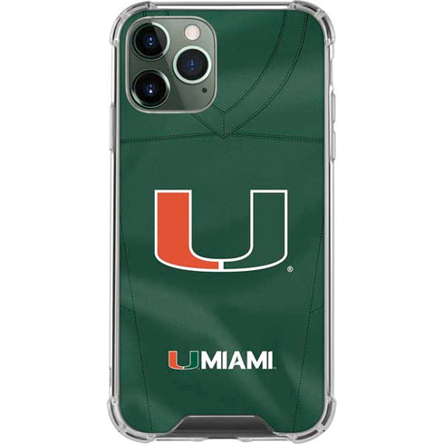 University of Miami Green Jersey iPhone 12 Pro Clear Case
