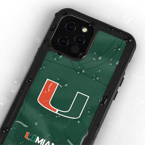 University of Miami Green Jersey iPhone 12 Pro Waterproof Case