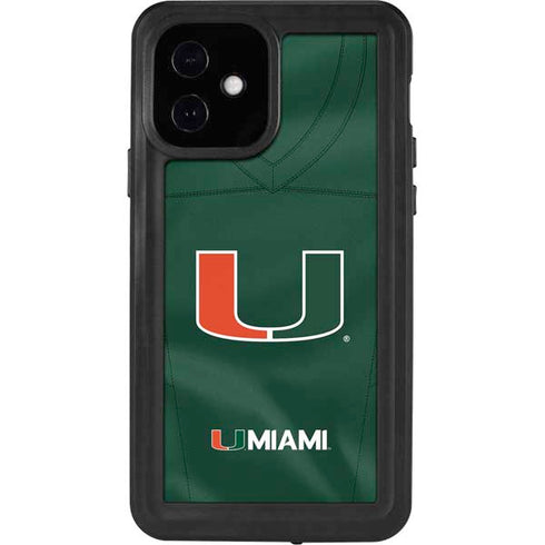 University of Miami Green Jersey iPhone 12 Waterproof Case