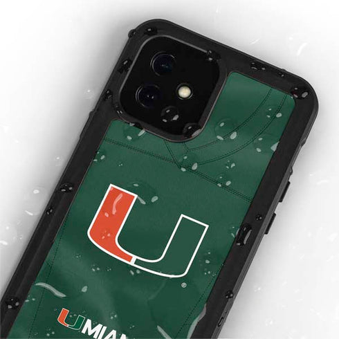 University of Miami Green Jersey iPhone 12 Waterproof Case