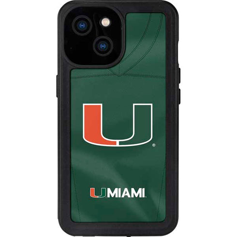 University of Miami Green Jersey iPhone 13 Mini Waterproof Case