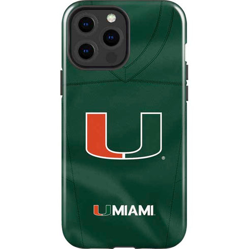 University of Miami Green Jersey iPhone 13 Pro Max Impact Case