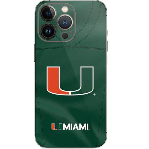 University of Miami Green Jersey iPhone 13 Pro Skin