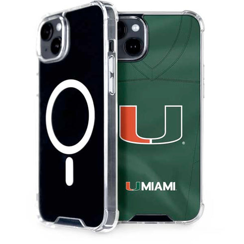 University of Miami Green Jersey iPhone 14 MagSafe Case