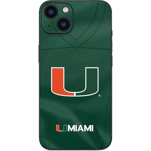 University of Miami Green Jersey iPhone Skins
