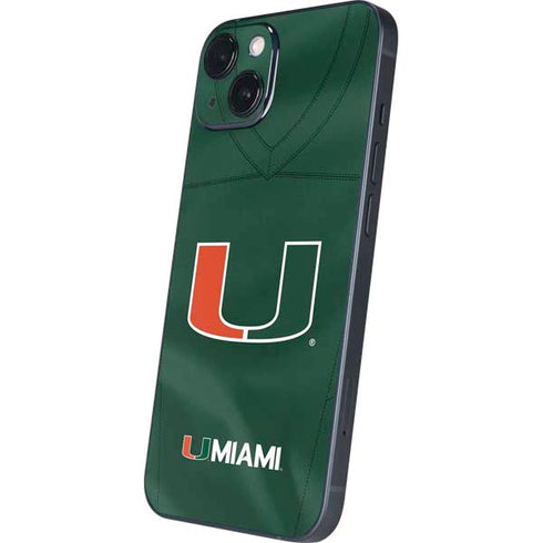 University of Miami Green Jersey iPhone Skins