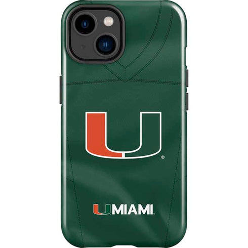 University of Miami Green Jersey iPhone 15 Impact Case
