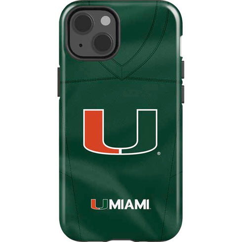 University of Miami Green Jersey iPhone 15 Plus Impact Case