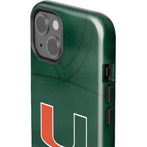 University of Miami Green Jersey iPhone 15 Plus Impact Case