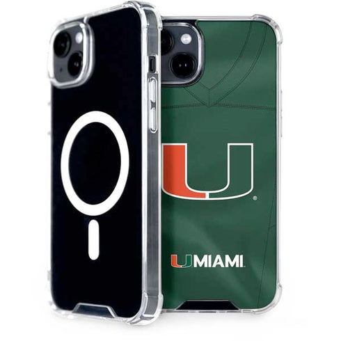 University of Miami Green Jersey iPhone 15 Plus MagSafe Case