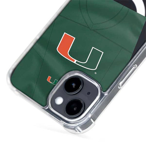 University of Miami Green Jersey iPhone 15 Plus MagSafe Case