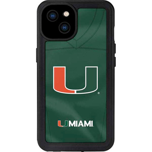 University of Miami Green Jersey iPhone 15 Plus Waterproof Case