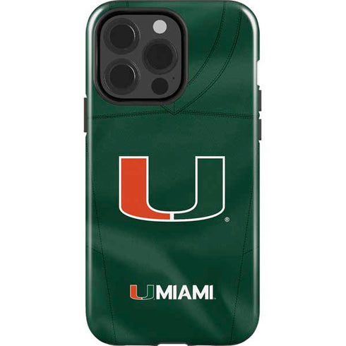 University of Miami Green Jersey iPhone 15 Pro Impact Case