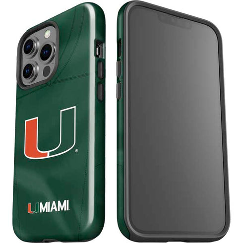 University of Miami Green Jersey iPhone 15 Pro Impact Case