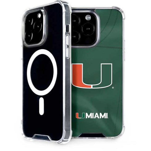 University of Miami Green Jersey iPhone 15 Pro MagSafe Case