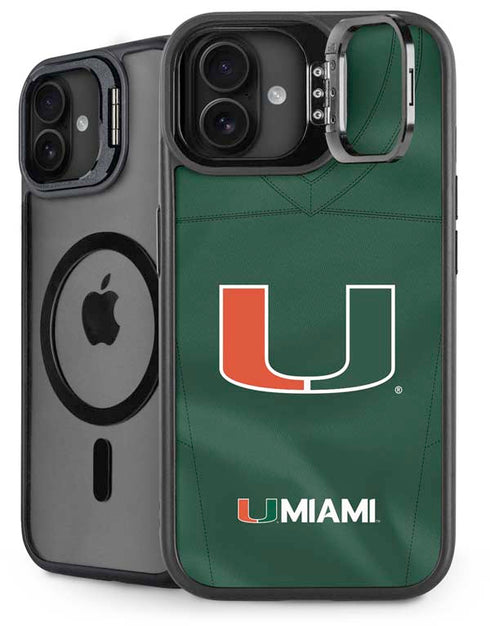 University of Miami Green Jersey iPhone 16 Kickstand Case