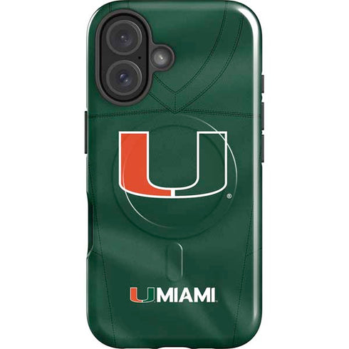 University of Miami Green Jersey iPhone 16 Magsafe Impact Case