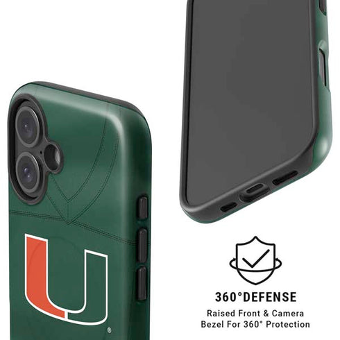University of Miami Green Jersey iPhone 16 Magsafe Impact Case
