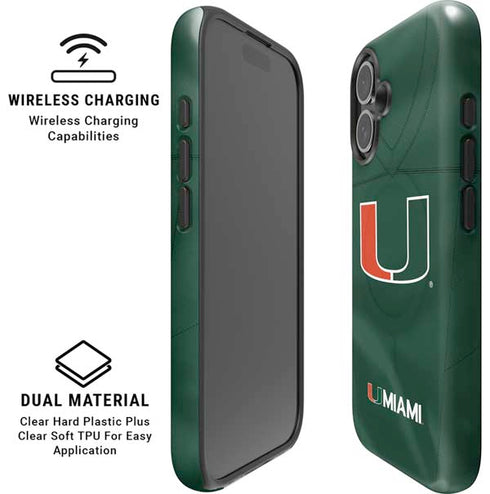 University of Miami Green Jersey iPhone 16 Magsafe Impact Case