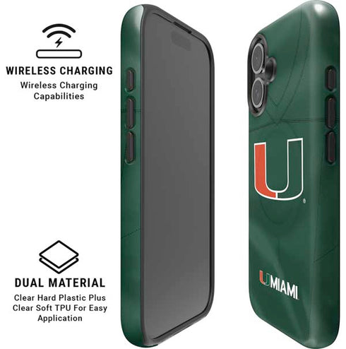 University of Miami Green Jersey iPhone 16 Plus Magsafe Impact Case