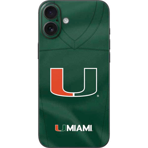 University of Miami Green Jersey iPhone 16 Plus Skin