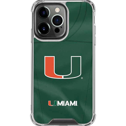 University of Miami Green Jersey iPhone 16 Pro Max Clear Case