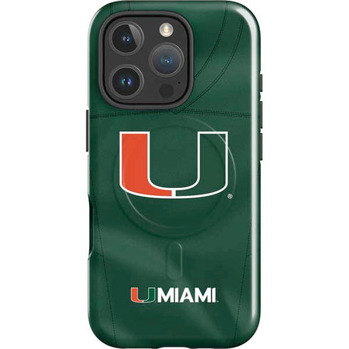 University of Miami Green Jersey iPhone 16 Pro Max Magsafe Impact Case