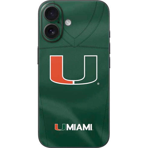 University of Miami Green Jersey iPhone 16 Skin