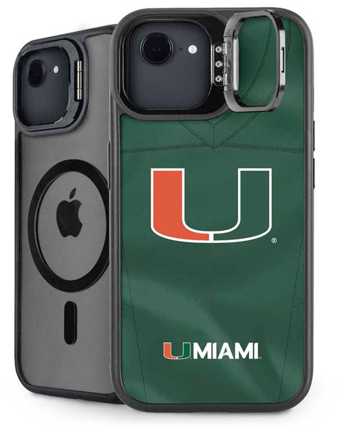 University of Miami Green Jersey iPhone 16e Kickstand Case