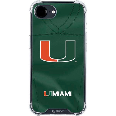 University of Miami Green Jersey iPhone 16e Clear Case