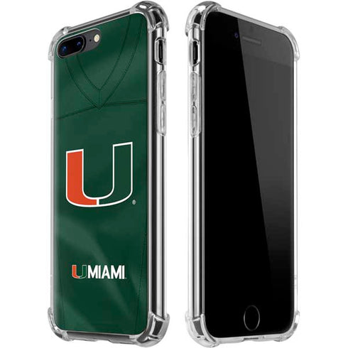 University of Miami Green Jersey iPhone 7/8 Plus Clear Case