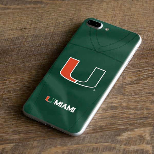 University of Miami Green Jersey iPhone 8 Plus Skin