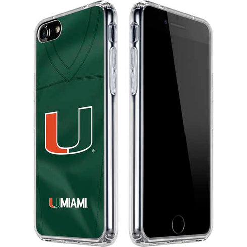 University of Miami Green Jersey iPhone SE (2nd & 3rd Gen) Clear Case