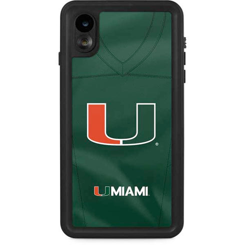 University of Miami Green Jersey iPhone XR Waterproof Case