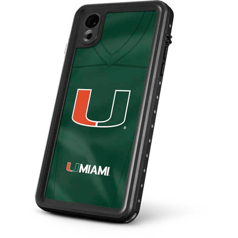 University of Miami Green Jersey iPhone XR Waterproof Case