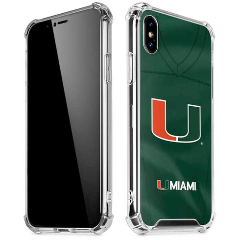 University of Miami Green Jersey iPhone XS Max Clear Case