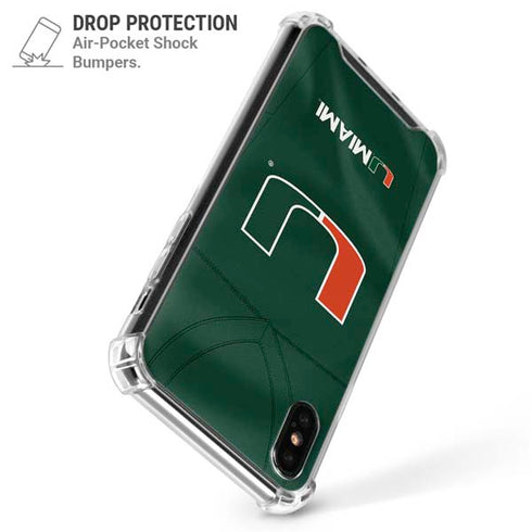 University of Miami Green Jersey iPhone XS Max Clear Case