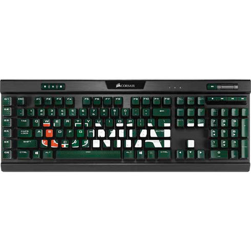 University of Miami Green Jersey K95 RGB PLATINUM Mechanical Gaming Keyboard Skin