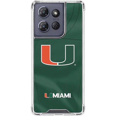 University of Miami Green Jersey Moto G 5G (2025) Clear Case