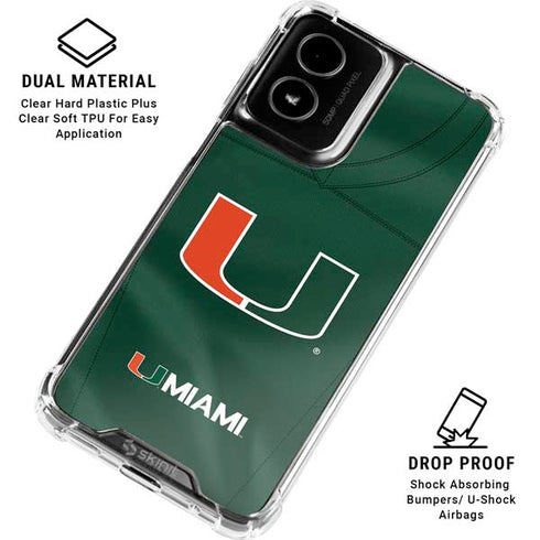 University of Miami Green Jersey Moto G Power 5G (2024) Clear Case