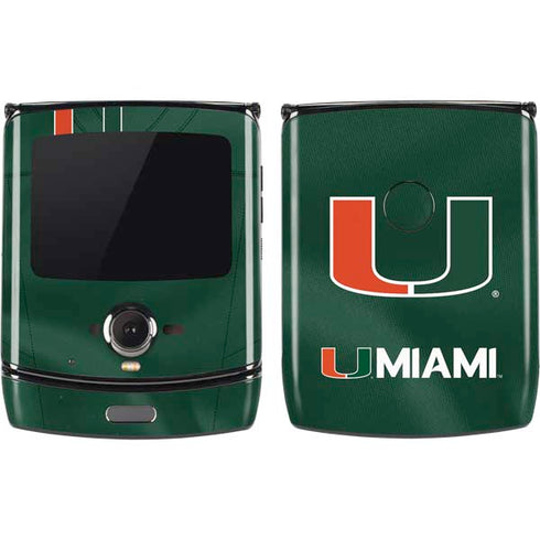 University of Miami Green Jersey Motorola RAZR Skin