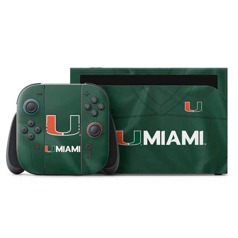 University of Miami Green Jersey Nintendo Switch 2 (2025) with Joy-Con Skin