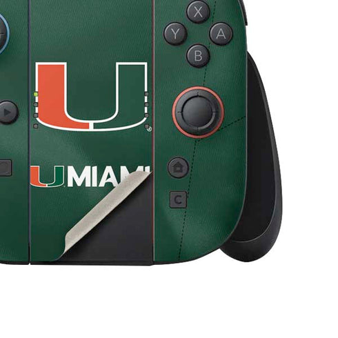 University of Miami Green Jersey Nintendo Switch 2 (2025) Joy-Con Controller Skin