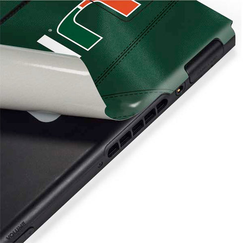 University of Miami Green Jersey Nintendo Switch Bundle Skin