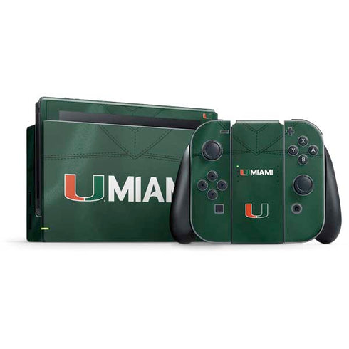 University of Miami Green Jersey Nintendo Skins