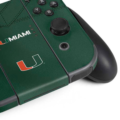 University of Miami Green Jersey Nintendo Switch (2017-2021) Joy-Con Controller Skin