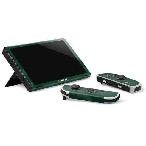 University of Miami Green Jersey Nintendo Switch OLED (2021) Skin