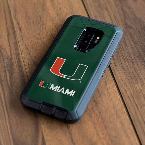 University of Miami Green Jersey Otterbox Defender Galaxy Skin