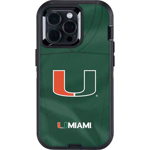 University of Miami Green Jersey Otterbox Defender iPhone Skin