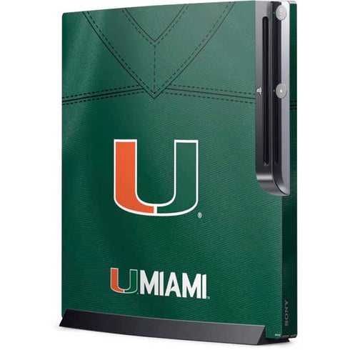 University of Miami Green Jersey Playstation 3 & PS3 Slim Skin